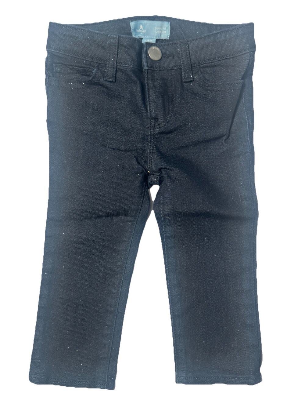 Baby Gap Skinny Fit Glitter Dark Wash Jeans 18-24 Months Adjustable Waist NWOT